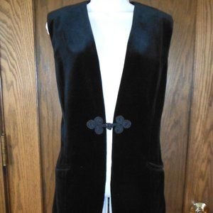 Doncaster Long Velvet Vest with a frog connector